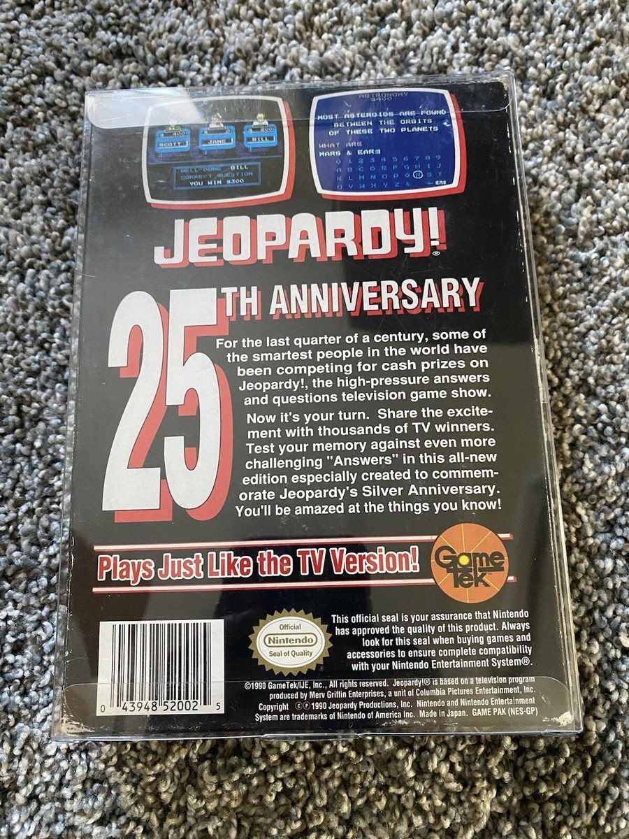 Jeopardy 25th Anniversary Edition Nintendo NES CIB Complete