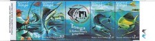 Tonga 2001 - Game Fishing - Strip of 4 with Gutter - MNH