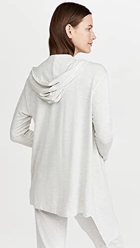 Sudadera con capucha abierta Pure Rib para mujer Calvin Klein, gris brezo061, pequeña Foto 3 de 4