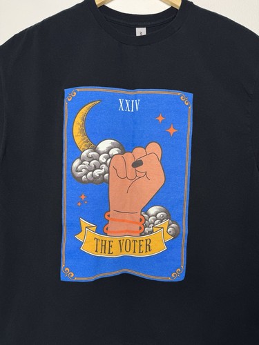 The Voter Equality Tarot Card Graphic T-Shirt Black Gildan Unisex Mens Size XL - Picture 3 of 9
