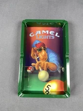 Vintage 1992 Camel Lights Cigarette Ashtray - Joe Camel Pool Table player
