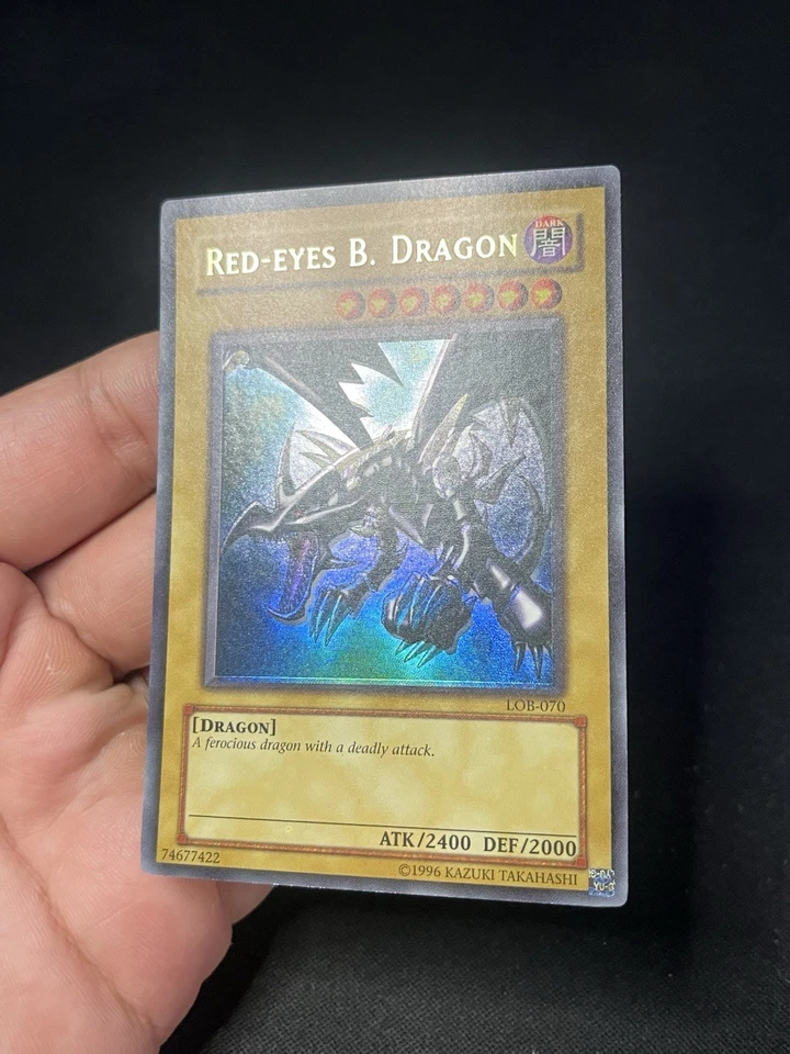 Yu-Gi-Oh! Red-Eyes B. Dragon - LOB-070 Original Print Misprint Foil Shift - Image 4 of 4