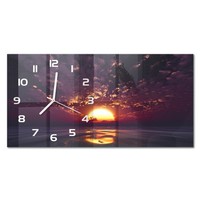 Design-Wanduhr Mit FließEnden Zeigern Sonnenuntergang WeißE Zeiger 60X30 Cm
