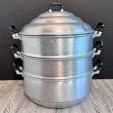 Vintage Thai Chue Chin Hua Aluminum 4 Piece Steamer Crocodile Limited 26cm