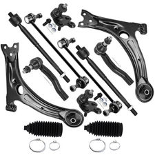 Front Suspension Kit Lower Control Arm Inner Tie Rod End Outer w/Boots Sway Bar