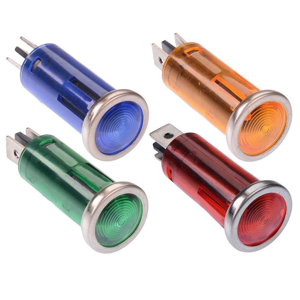 Rot Blau Grün Bernstein 12mm Panel-Anzeigeleuchte Glühlampe 12V 24V - Bild 1 von 1