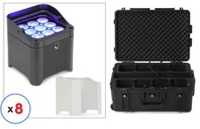 Chauvet DJ Freedom Par H9 IP Wash Light - 8 Pack with White Sleeves and Case