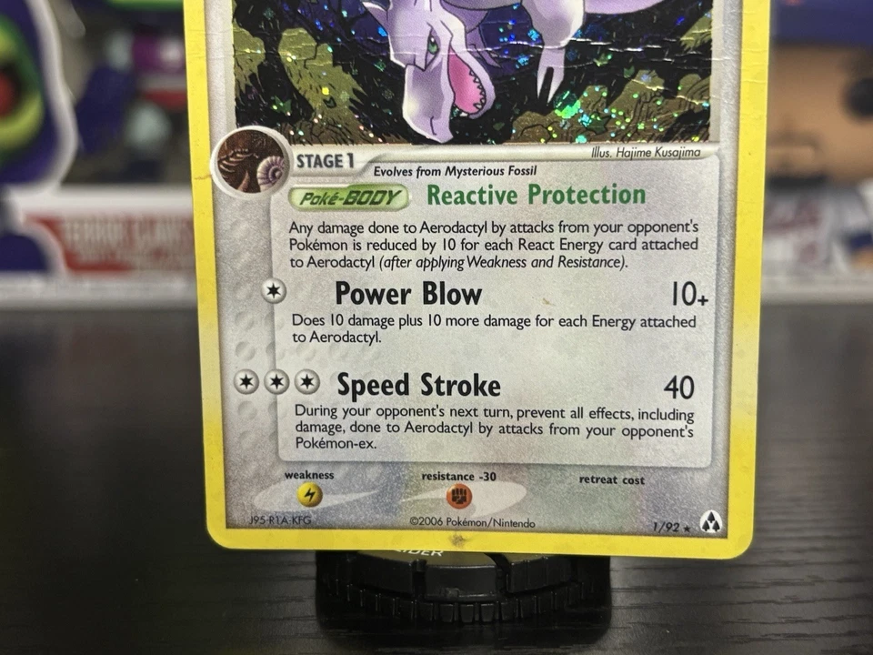 Pokemon TCG EX Legend Maker - Aerodactyl #1/92 - Rare Holo Card *Creased* - Image 3 of 4