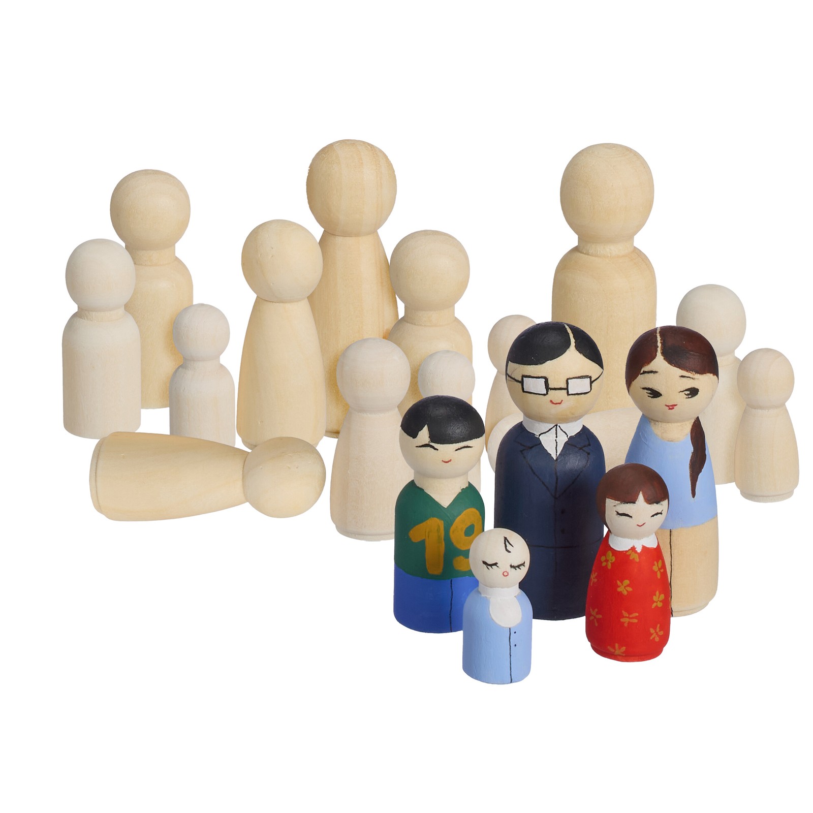 Muñecos madera pintar Figuras madera Figuritas manualidades Pack de 100 unidades