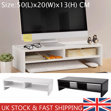 Computer Desktop Monitor Stand Laptop TV Display Screen Shelf Rack Riser UK