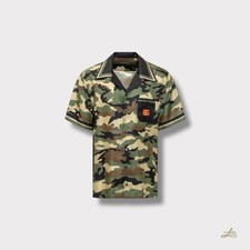 Dolce & Gabbana Camouflage Silk Hawaiian Shirt Multicolour Size 48 Made In Italy