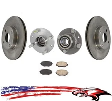 Front Wheel Bearing 10" Brake Rotors & Pads for Mazda MX-5 94-05 No Sport No ABS