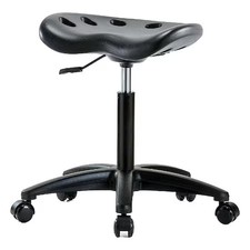 Stool, Polyurethane, Black, 19 In To 26 1/2 In Seat Height, Ptmbsl-Rg-Nf-Rc-Blk