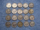 20 SILVER MERCURY DIMES WITH DATES LOT 7