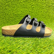 Birkenstock Florida Birko-Flor Womens Size 7 Black Beach Walking Slide Sandals