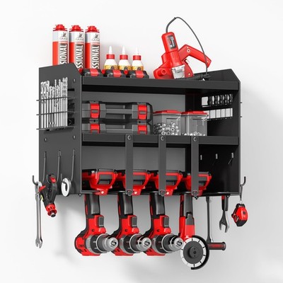 Power Tool Organizer Wall Mount: Heavy Duty Storage Organization Stand Cordle...