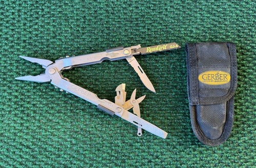 Gerber multi tool nylon case & RemGrit GJ-4, screwdrivers openers knives rulers