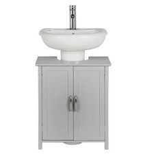 Bathroom Under Sink Cabinet Grey Habitat Tongue Groove Storage Unit 2 Door Used