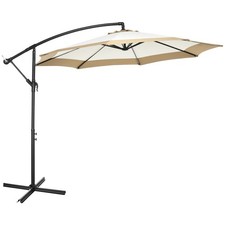 10FT Cantilever Umbrella, Offset Patio Umbrella with Crank and Cross Base
