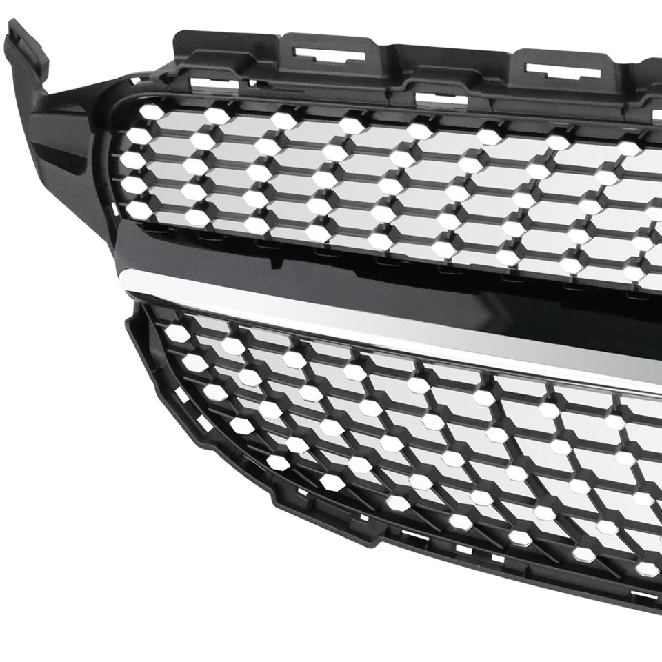 Grille Grill W/Emblem 2015-2018 for Mercedes Benz W205 C200 C250 C300 C43 Black - Image 4 of 4