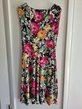 Lauren Ralph Lauren Women's M Floral Paisley Midi Dress Fit & Flare Colorful