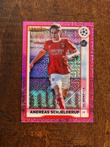 2022-23 Topps Merlin UEFA UCC NORWAY Andreas Schjelderup Pink Wave #d/275 RC