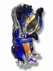 Vtg 7" Murano Sommerso Blue Glass Basset Hound Dog Figurine Italian Art Glass