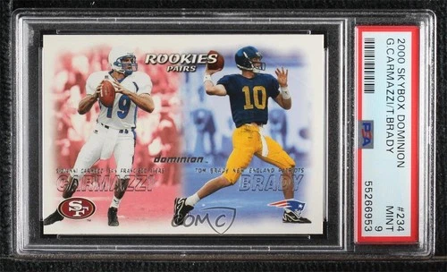 2000 Skybox Dominion Rookies Pairs Giovanni Carmazzi Tom Brady PSA 9 Rookie RC