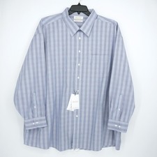 Roundtree Yorke Gold Label Shirt 20-34/35 BIG Blue Red White Check Non-Iron NWT