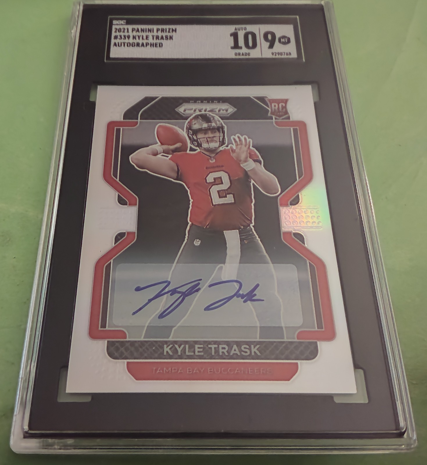 2021 Kyle Trask Panini Prizm Football SILVER PRIZM ROOKIE AUTO #339 SGC 10/9 RC