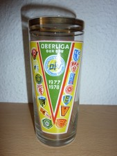 DDR Oberliga Bierglas 14,5cm hoch Fußball Saison 1977/78 mit 2 Gold Rändern Raar