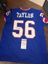 Autographed/Signed LAWRENCE TAYLOR New York Blue Jersey JSA COA Auto