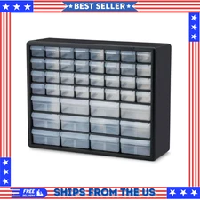 44-Compartment Drawer Small Parts Organizer & Hardware Storage, (Black) (1-Pack)