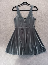 Express Velvet Skater Dress Underwire Bustier Grey Dress Flare S Fairy