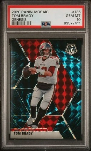 PSA 10 Tom Brady 2020 Panini Mosaic First-Year Genesis (!!!) #135 GEM MINT Bucs