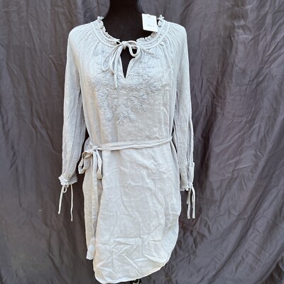 Lucky Brand Embroidered Cotton Midi Dress Boho 2 Layer Gray New Medium | eBay Lucky Brand Embroidered Cotton Midi Dress Boho 2 Layer Gray New Medium | eBay
