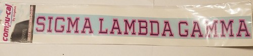 LONG Sigma Lambda Gamma Sticker of Letters for Outside Glass, Car, SUV - Picture 2 of 2