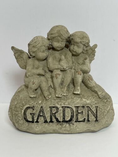 Cherub 3 Angels Sitting Garden Statue Sculpture Wings Outdoor Garden Home Decor