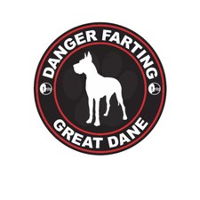 Danger Farting Great Dane Sticker Decal