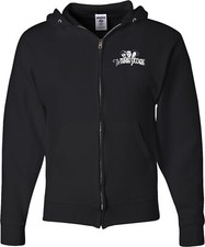 Three Stooges White Logo Chest Print Full Zip Hoodie