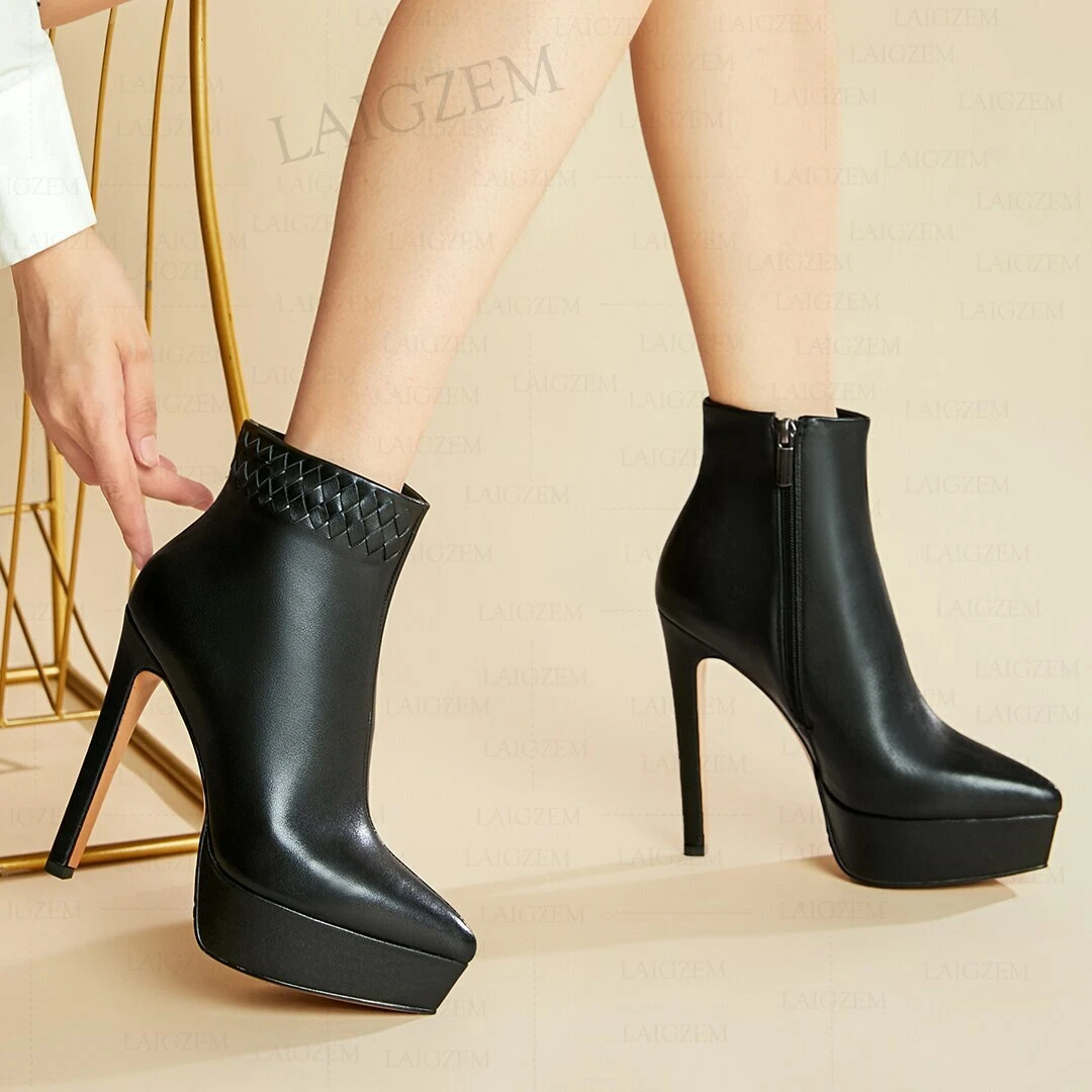 Buy Women's Block Chunky Heel Ankle Booties Slip on Platform Boots Zipper  up High Heel Chelsea Boots, Snake, 8 at Amazon.in