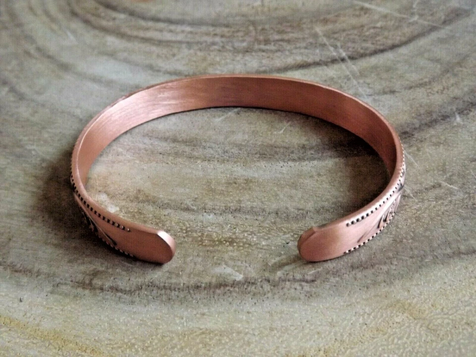 Pulsera magnética de cobre puro para terapia del dolor de artritis brazalete energético flor Foto 4 de 4