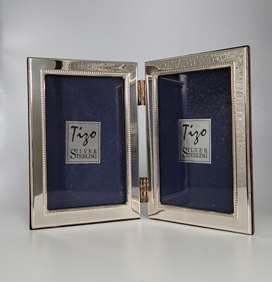 TIZO Design Sterling Silver 925 Narrow Beaded Double Frame 2''x3''