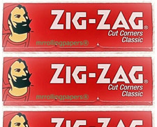 2x Zig Zag Rolling Papers Classic Red Cut Corners 2 Pks 60Lvs/Pk USA SHIPPED 