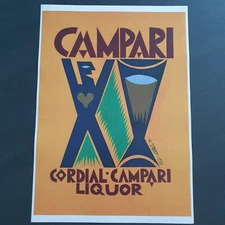 DEPERO FUTURISMO CORDIAL CAMPARI - cm. 31x42POSTER formato A3 repro