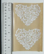 Mrs Grossman ROSE HEART - 1 Sheet of 2 Laser-Cut Silhouette Heart Stickers