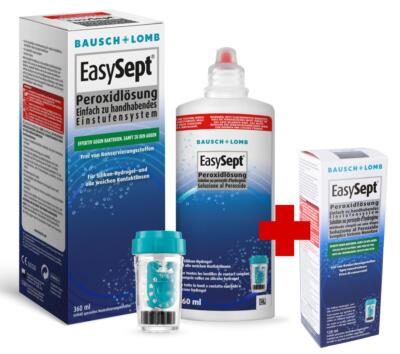 Bausch+Lomb EasySept Peroxidlösung für weiche Kontaktlinsen, 1x360ml + 120 ml