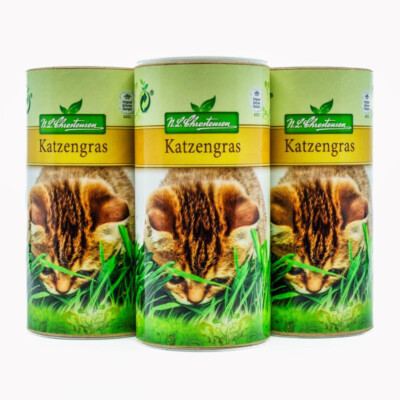 3x 160g Katzengras Avena sativa & Phleum pratense in jeder Dose Samen für 4-5 m²