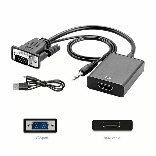 VGA To HDMI Adapter Cable Male to Female Audio Video Converter For Computer - Picture 5 of 9
