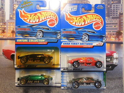 Hot Wheels LAKESTER LOT 4 1998 First Editions TREASURE HUNT ROD SQUADRON VIRTUAL
